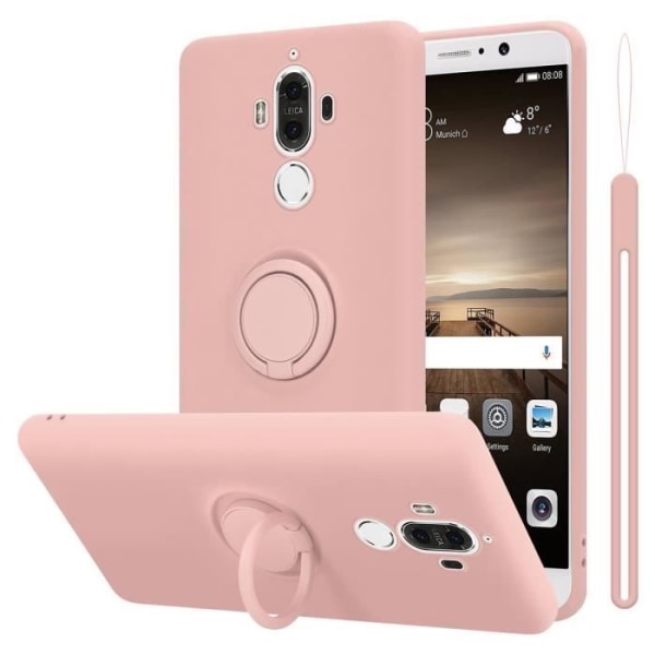 Fodral för Huawei MATE 9 i LIQUID Rose Cadorabo Cover Protection i Flexibel TPU Silikon Ring Cover