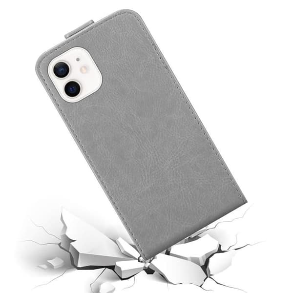 Etui för iPhone 12 MINI Fodral med flip i TITAN GRÅ Skyddshölje Grå