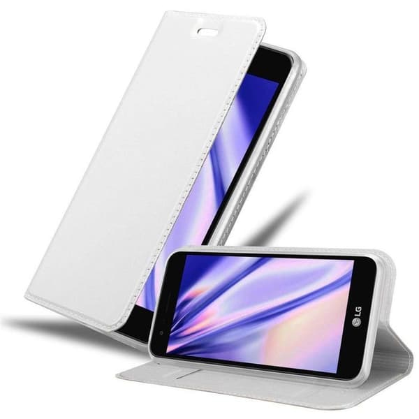 Fodral med lock för LG K4 2017 Plånbok i KLASSISK SILVER Stötsäker Grå