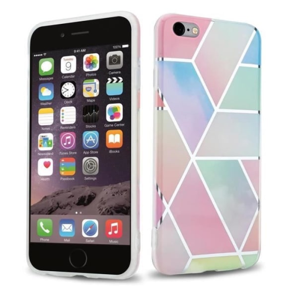 Cadorabo Fodral för Apple iPhone 6 PLUS / 6S PLUS Rainbow Marble No. 11 Cover Protection TPU Silikonfodral