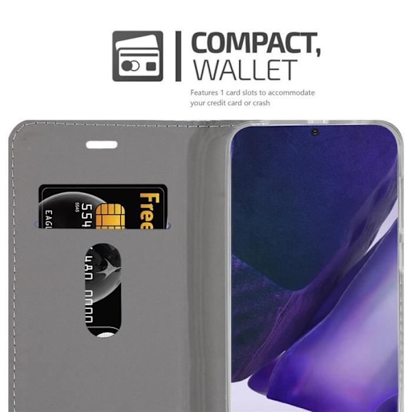 Cadorabo Fodral för Samsung Galaxy NOTE 20 PLUS i LJUSGRÅ BRUNT Magnetstängt skyddsfodral Ljusgrå, brun