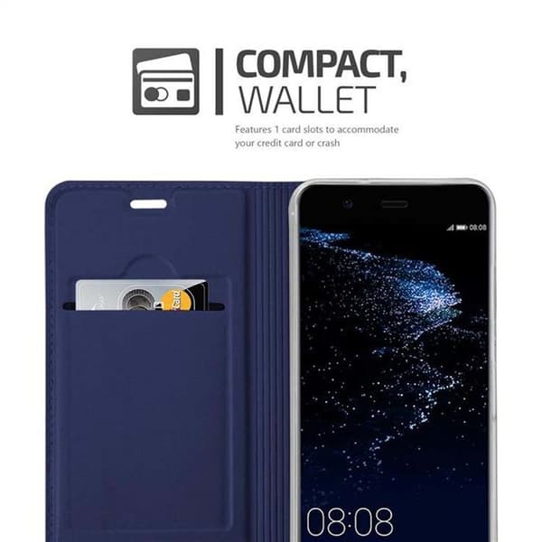 Flip-fodral för Huawei P10 i MÖRKBLAU CLASSY Plånbok Stötsäker Blå