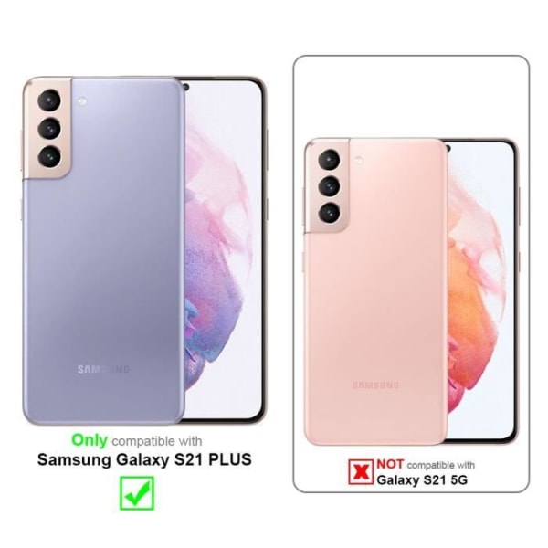 Coque - CADORABO - Samsung Galaxy S21 PLUS - Grå Svart - Similläder - Magnetisk Stängning MÖRKGRÅ