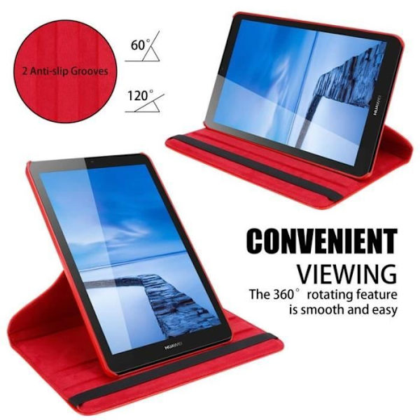 Cadorabo Fodral till Huawei MediaPad T3 7 (7.0" Zoll) i Röd - UTAN automatisk väckning