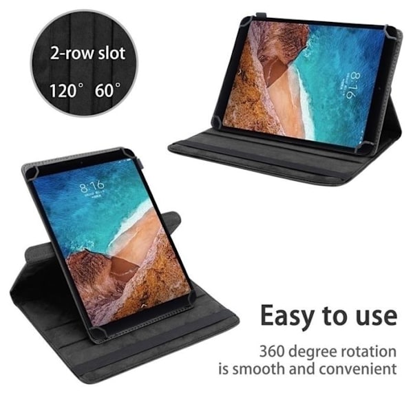 Fodral för Xiaomi Mi Pad 4 (8,0 tum) Etui i SVART Hölster Skydd 360 grader konstläder Plånbok Wallet Svart