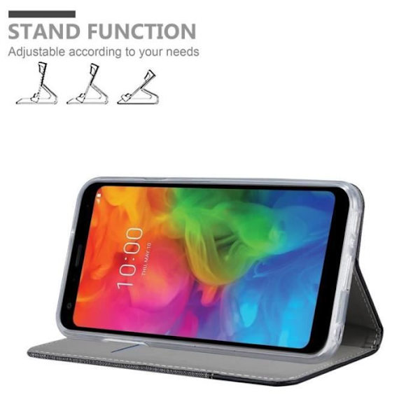 Cadorabo Fodral till LG Q7+ i GRÅ SVART