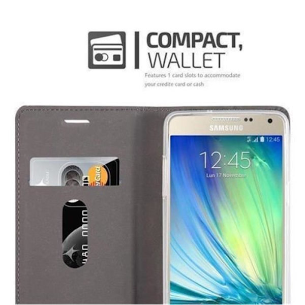 Samsung Galaxy A5 2015 (5) i MÖRKBLÅBRUNT från Cadorabo (TYG-LEATHERETTE Design) Fullt skyddsfodral med flipskydd