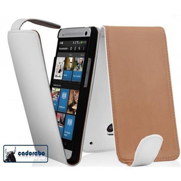 Fodral för HTC ONE MINI M4 i VIT ALABASTER Plånboksfodral Skydd Flip i slätt konstläder Vit