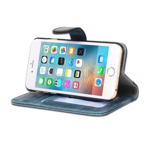 Flipfodral för iPhone 6 / 6S Fodral i BLÅ SVART Skydd Blå