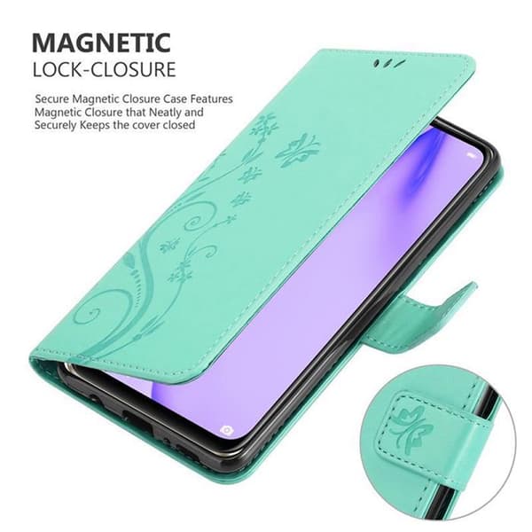 Fodral med lock för Huawei NOVA 6 SE / P40 LITE / NOVA 7i Turquoise Blommönster Skydd Design Blommig Plånbok Blå