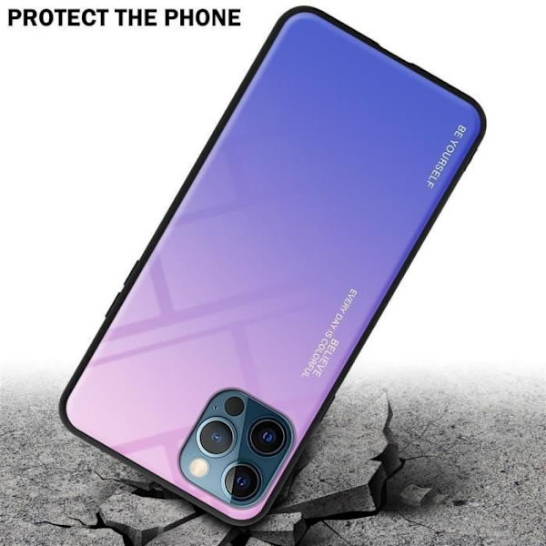 Fodral för Apple iPhone 12 / 12 PRO Skal i ROSA - BLÅT Fodral Skyddsskydd tvåfärgad TPU Rosa, Blå