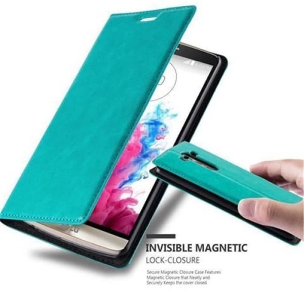 LG G3-fodral i OIL TURQUOISE från Cadorabo (INVISIBLE MAGNETIC CLOSURE Design) Helt skyddsfodral med flipflik