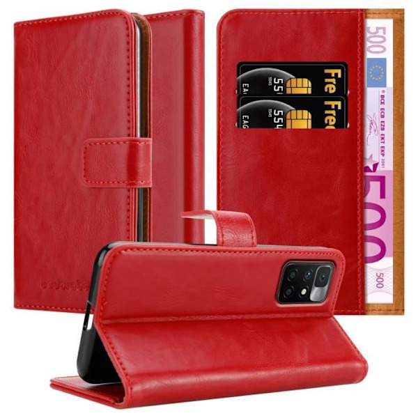 Fodral till Xiaomi RedMi 10 i CHERRY RED Cover Protection supportfunktion