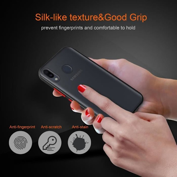 Coque - CADORABO - Samsung Galaxy M20 - Svart Frostad - Hybrid skydd - Elegant design Frostade Svart