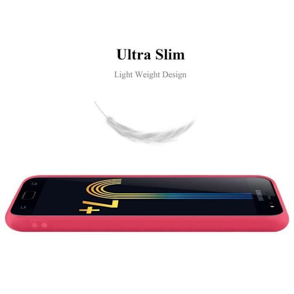 Coque - CADORABO - Samsung Galaxy J7 PLUS / C8 - Candy Röd - Skydd i TPU-silikon - Tunn och lätt design Candy Red