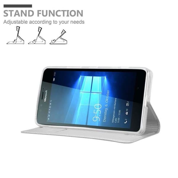 Flip-fodral för Nokia Lumia 950 Klassisk Silver Plånbok Stötsäker Grå