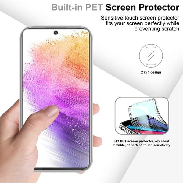 Transparent skydd för Samsung Galaxy A73 5G, helskydd Vit