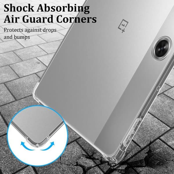 Transparent stötsäker silikonfodral för OnePlus Pad Go Vit