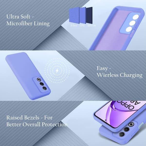 Skyddande stötsäker skal för Oppo A80 i LIQUID LIGHT PURPLE Violett