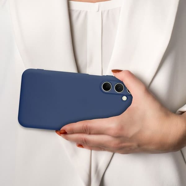Skyddande stötsäker skal för Samsung Galaxy M35 i LIQUID BLUE Blå