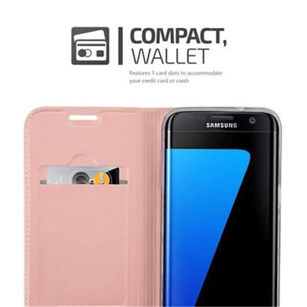 Samsung Galaxy S7 EDGE Fodral i CLASSY ROSÉ GOLD från Cadorabo (METALLIC MATT Design) Fullt skyddsfodral med Flip Flip