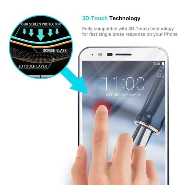 Helt härdat skärmskydd för LG STYLO 3 Vit