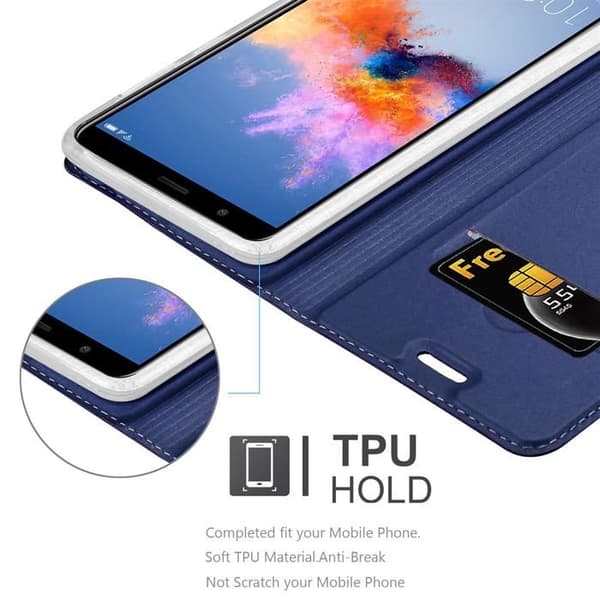 Flip-fodral för Honor 7X i MÖRKBLAU CLASSY Plånbok Stötsäker Blå