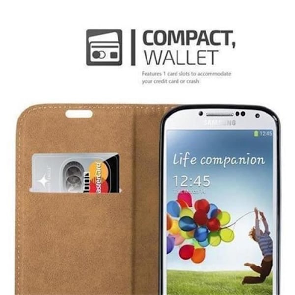 Fodral - CADORABO - Samsung Galaxy S4 - Läderimitation - Grå - Stativfunktion Grå