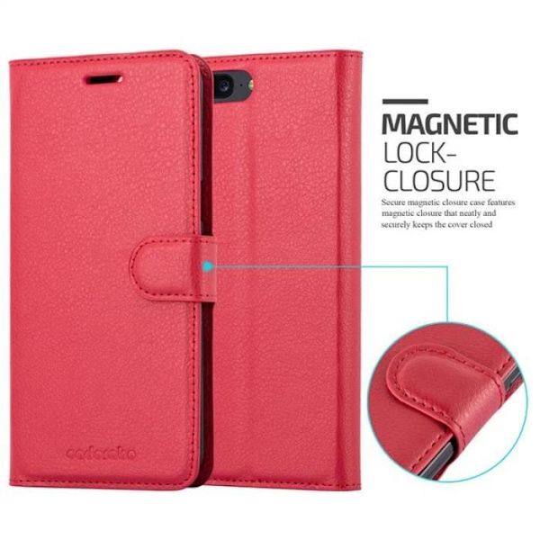 Cadorabo Fodral för OnePlus 5 - i rött - Bokfodral med magnetisk stängning, stativfunktion och kortplats - Fodral