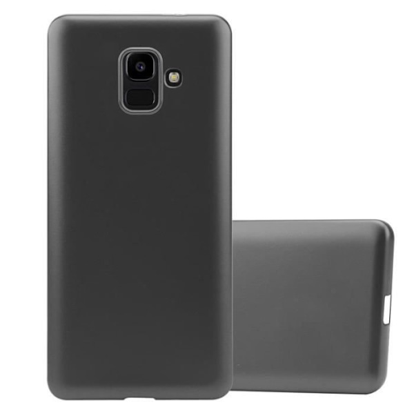 Cadorabo Fodral fungerar med Samsung Galaxy J6 2016 i METALLIC GREY - Stötsäker och reptålig TPU silikonhölje - Ultra Slim
