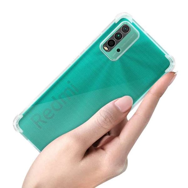 Transparent stötsäker silikonfodral för Xiaomi RedMi 9T Vit
