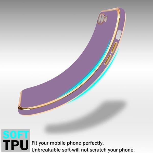 Fodral för iPhone 7 PLUS / 7S PLUS / 8 PLUS Glansig Lila - Guld med skydd för kamera Violett