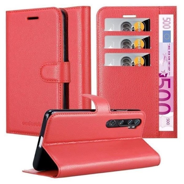 Coque - CADORABO - Xiaomi RedMi NOTE 10 - Similicuir - Röd - Ställfunktion Röd