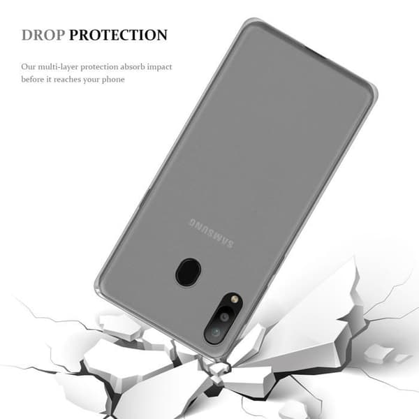 Transparent stötsäker silikonfodral för Samsung Galaxy M30 / A40s Vit