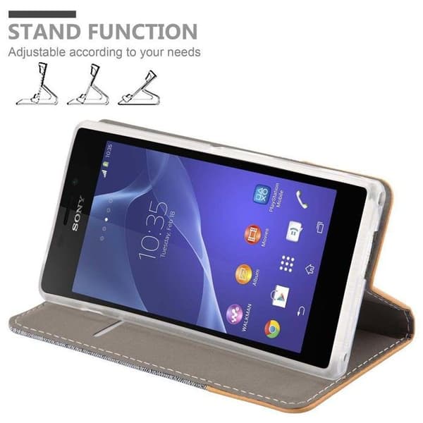 Skyddsfodral för Sony Xperia M2 / M2 AQUA i LJUST GRÅ BRUN Etui Case Skydd Grå