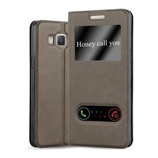 Samsung Galaxy A5 2015 (5) Fodral i STONE BROWN by Cadorabo (Design VIEW) Helt skyddsfodral med flipskydd, stativ