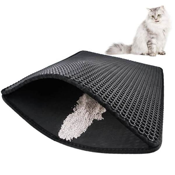 Intirilife kattsandsmatta 65 x 75 x 1,3 cm - Vattentät, lätt att rengöra - Kattsandsmatta