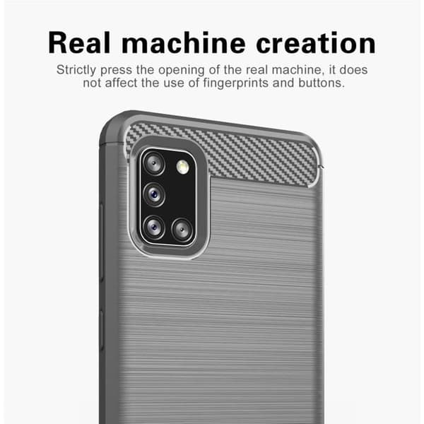 Skal för Samsung Galaxy A31 BORSTAD GRÅ Kolfiberdesign Grå