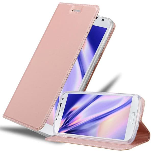 Fodral med lock för Samsung Galaxy S4 Plånbok i KLASSISK GULD ROSÉ Stötsäker Ros