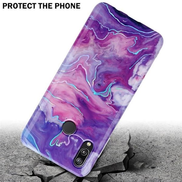 Coque - CADORABO - Huawei P20 LITE 2018 / NOVA 3E - Marmor Lila Rosa - Antislip - Mjuk Lila, Rosa