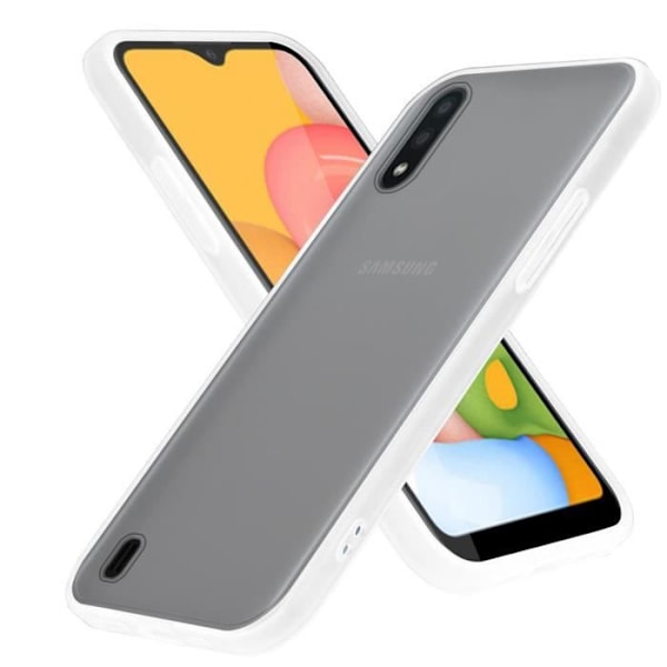 Telefonskal - CADORABO - Samsung Galaxy A01 - Transparent Frostad - Silikon TPU - Hybrid Skydd Transparent Frostad