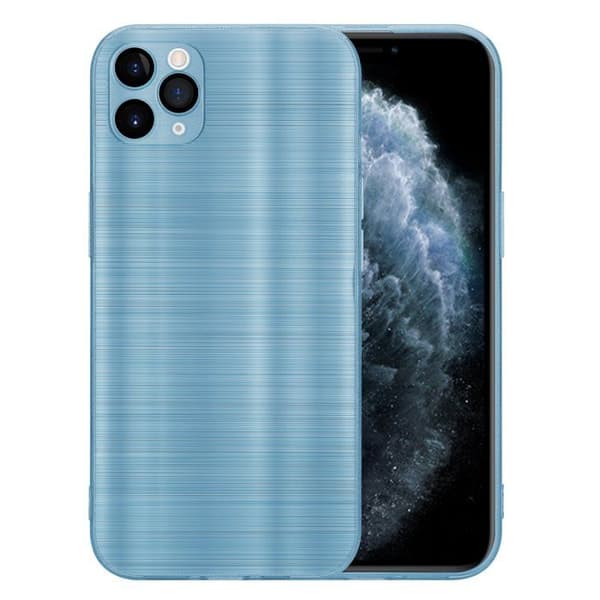 Skal för iPhone 11 PRO MAX Borstad Turkos Kameraskydd Blå