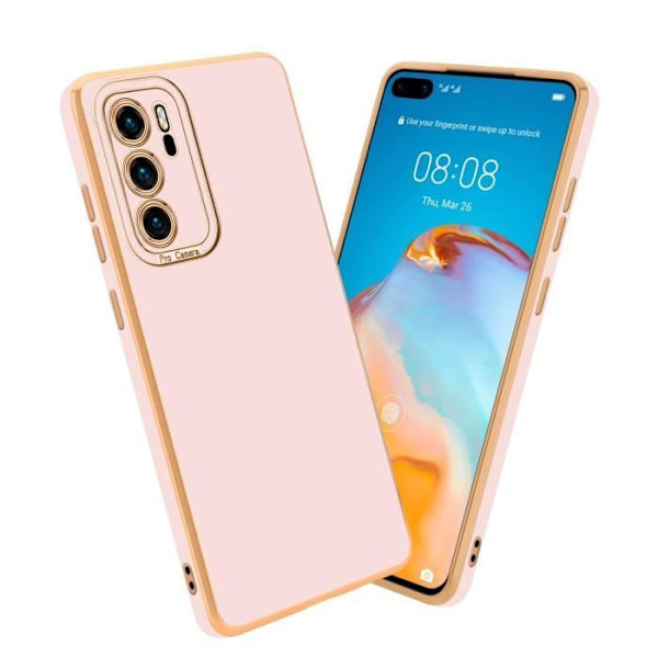 Coque - CADORABO - Huawei P40 - Silikon TPU - Kameraskydd - Glansig Rosa Rosa