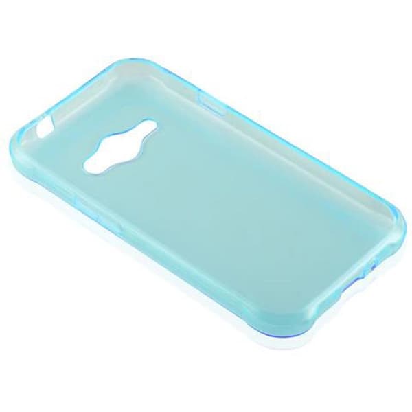 Transparent stötabsorberande silikonfodral för Samsung Galaxy J1 ACE Blå