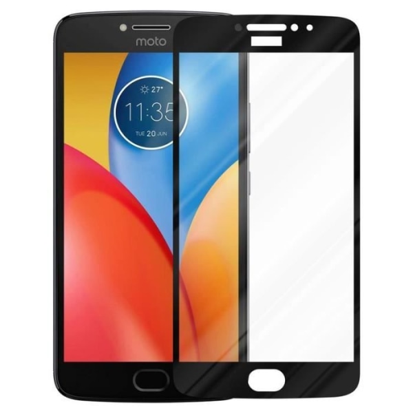 Cadorabo härdat glas för Motorola MOTO E4 Svart skyddsfilm Motorola MOTO E4