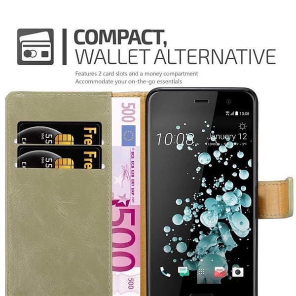 Fodral för HTC U PLAY i MARRONE CAPPUCINO Skyddande Täcka brun