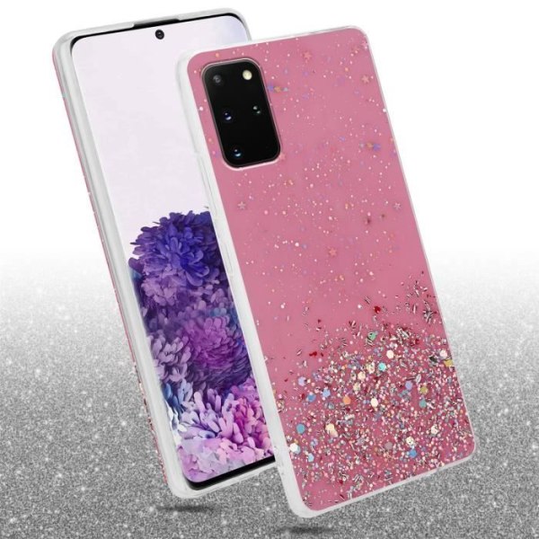 Fodral för Samsung Galaxy S20 PLUS Fodral i rosa med glitterfodral Skyddande silikon TPU Glitter paljetter