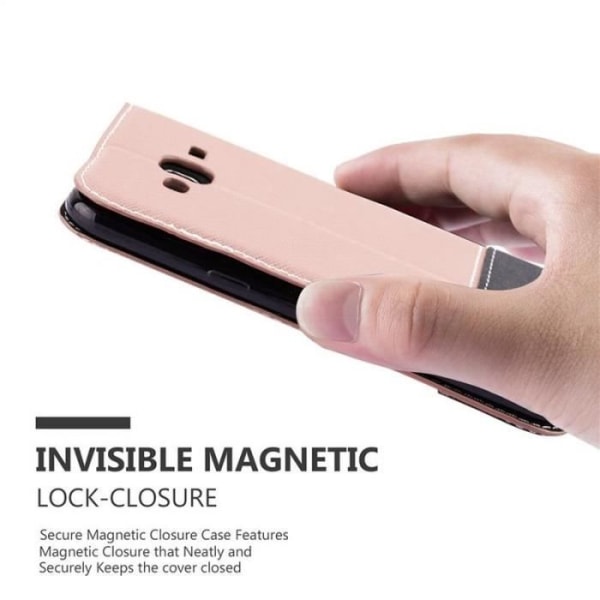 Plånboksfodral - CADORABO - Galaxy J3 / J3 DUOS 2016 - Läderimitation - Magnetisk stängning - Tvåfärgad design Svart