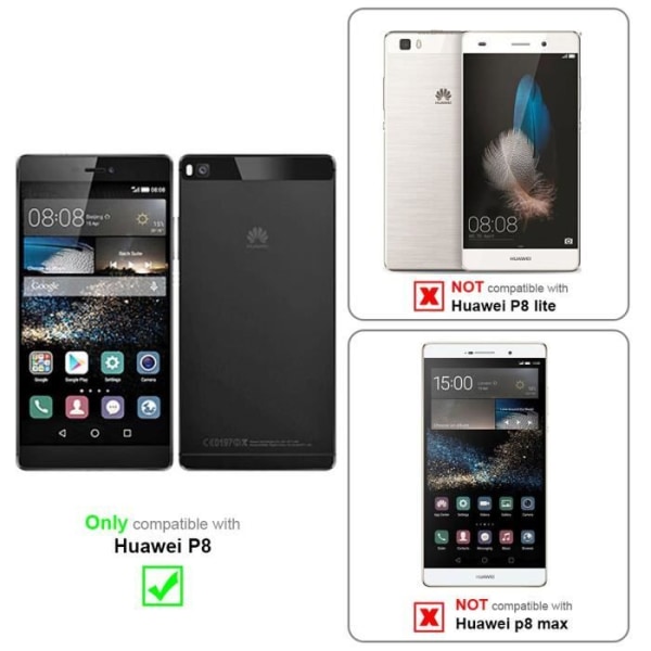 Coque för Huawei P8 - CADORABO - Mörklila Blommig - Syntetläder - Ställfunktion - Fullständigt skydd Mörklila blommig