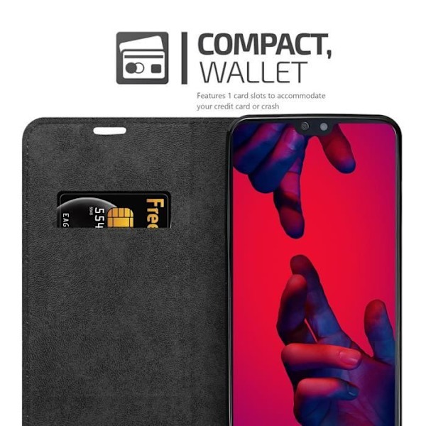 Coque - CADORABO - Huawei P20 PRO / P20 PLUS - Svart Natt - Book Style Fodral - Magnetiskt Skydd NATTSVART